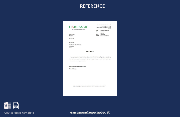 modello di riferimento per la chiusura della banca India Nabil in stile verifica